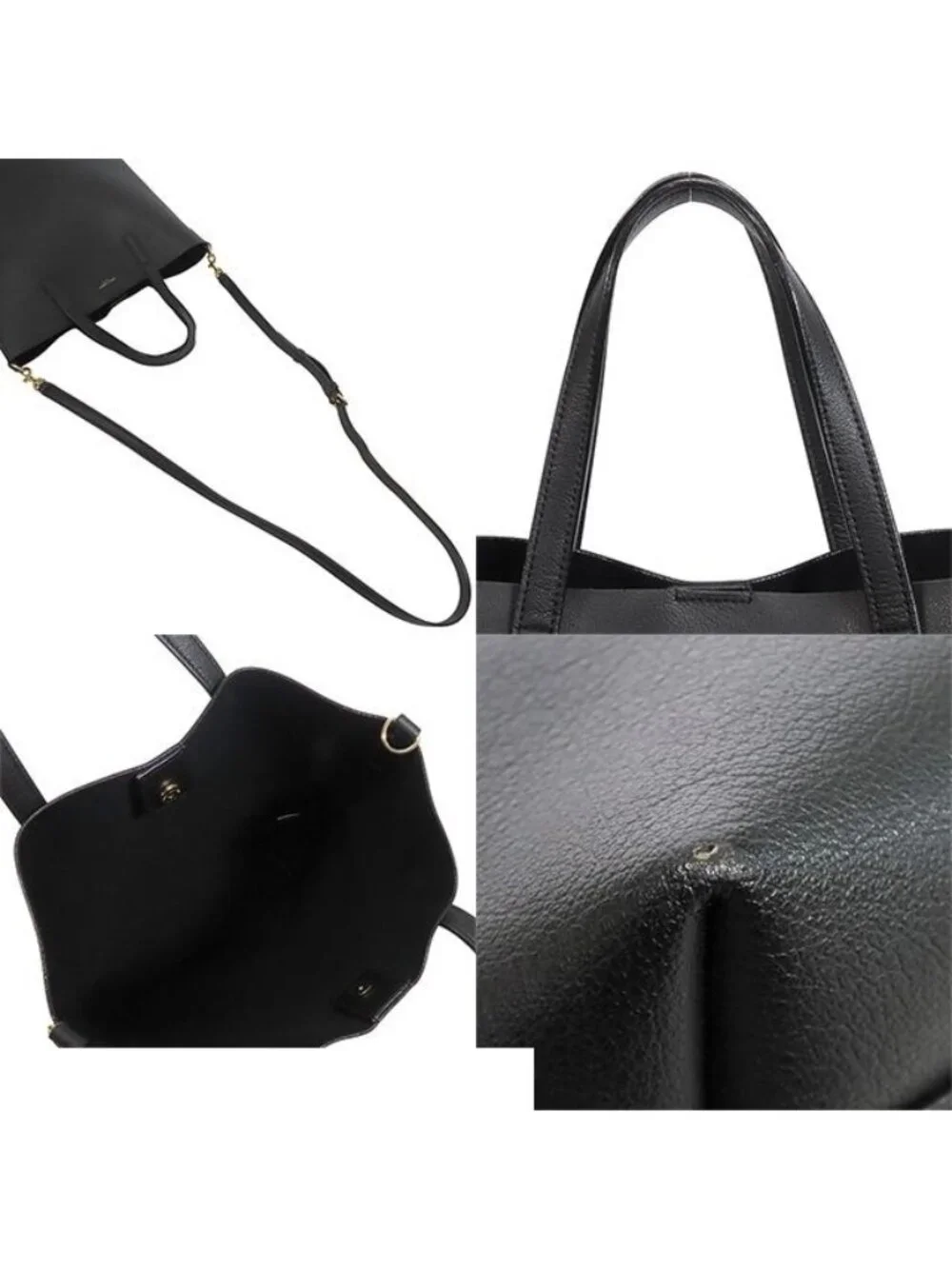Saint Laurent Toy Shopping Black Leather 2-Way Shoulder Bag